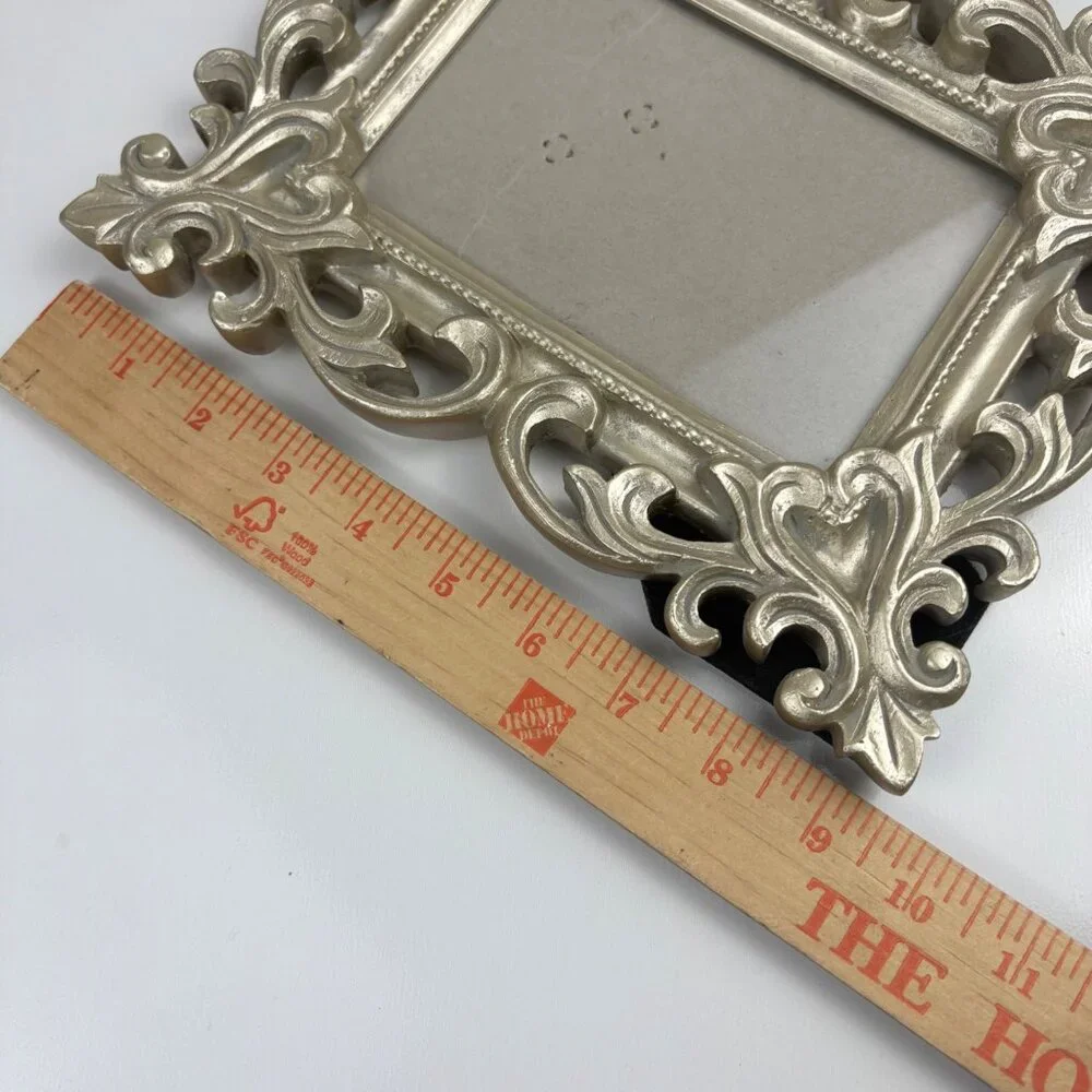 Vintage Cynthia Rowley Ornate Silver-Tone Photo Frame 4x6 Photo Tabletop Baroque